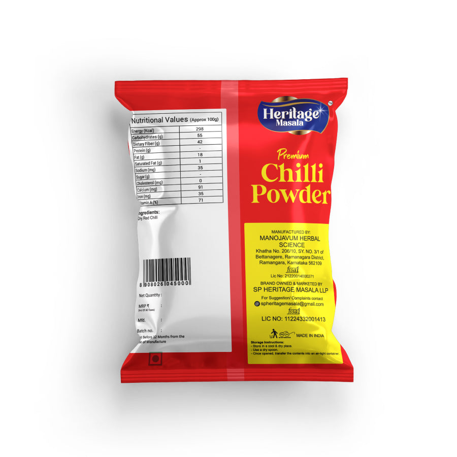 Heritage Masala's Chilli Powder, 200g (100x2)